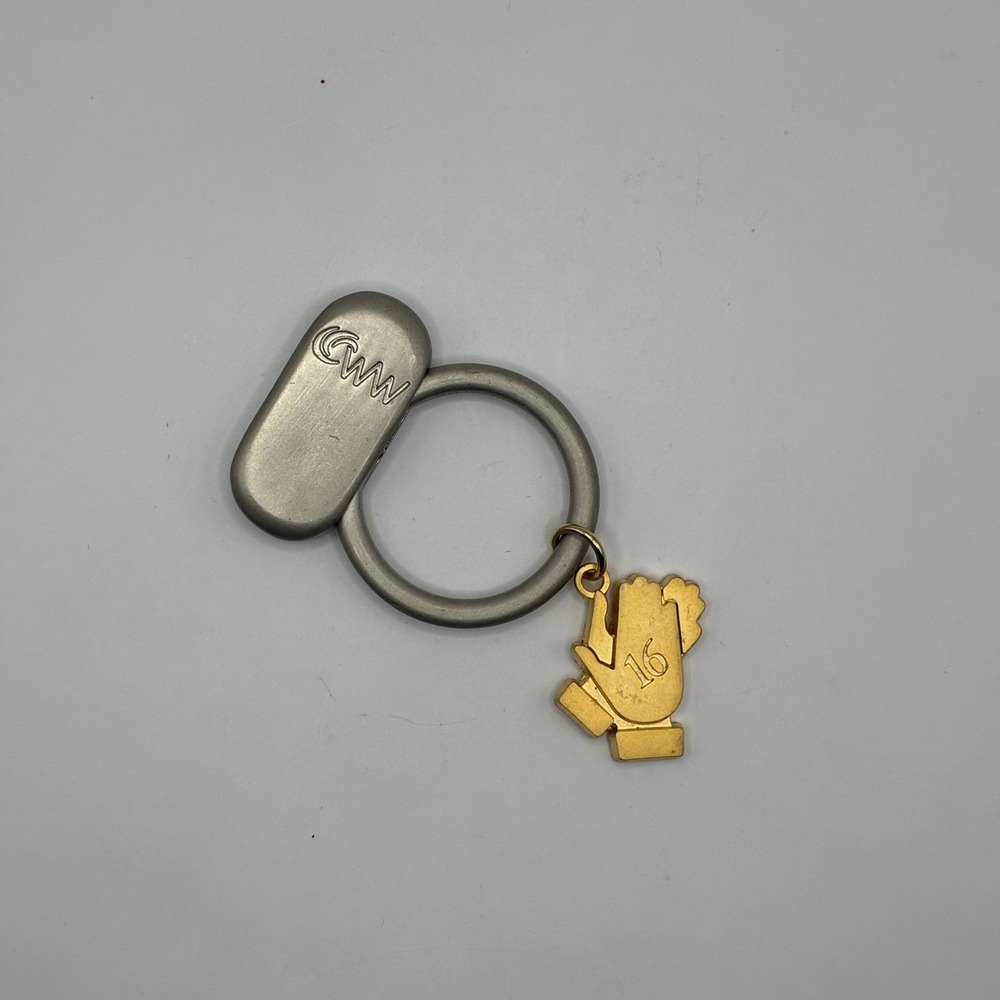 Vintage Weight Watchers WW Keychain Silver Oval Holder Gold Clapping Hands 16